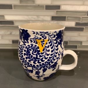 Anthropologie “V” coffee mug